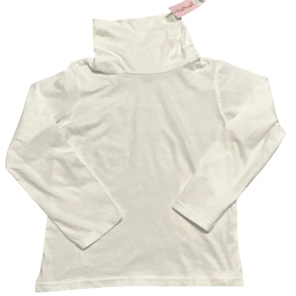 Pink Angel White Long‎ Sleeve Turtleneck Tee